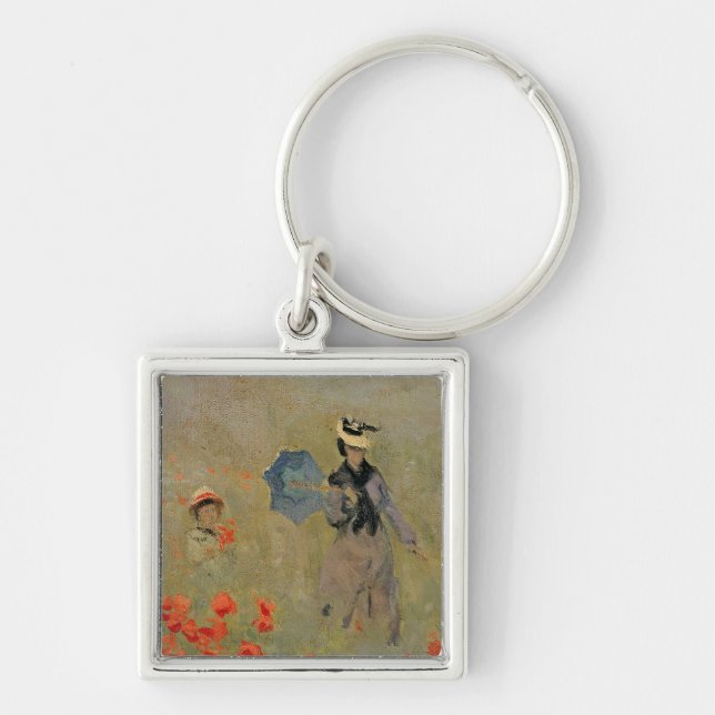 Claude Monet | Wild Poppies, near Argenteuil Key Ring (Front)