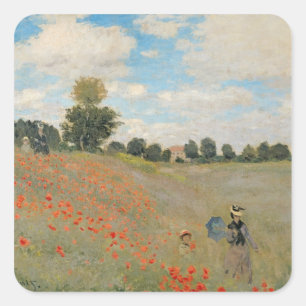 Claude Monet   Wild Poppies, near Argenteuil Square Sticker