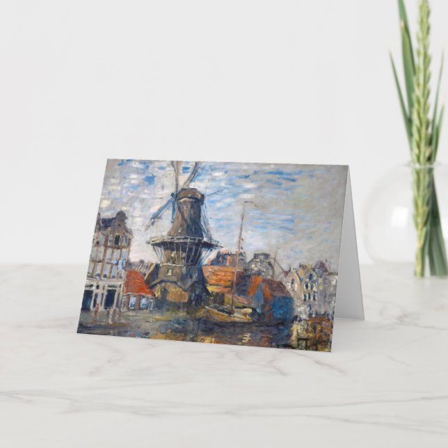 Claude Monet - Windmill, Amsterdam  Card (Front)