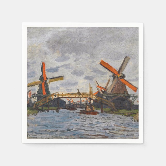Claude Monet - Windmills near Zaandam Napkin (Front)