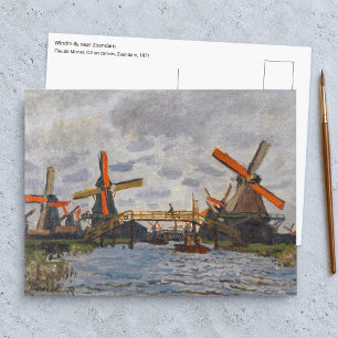 Claude Monet - Windmills near Zaandam Postcard