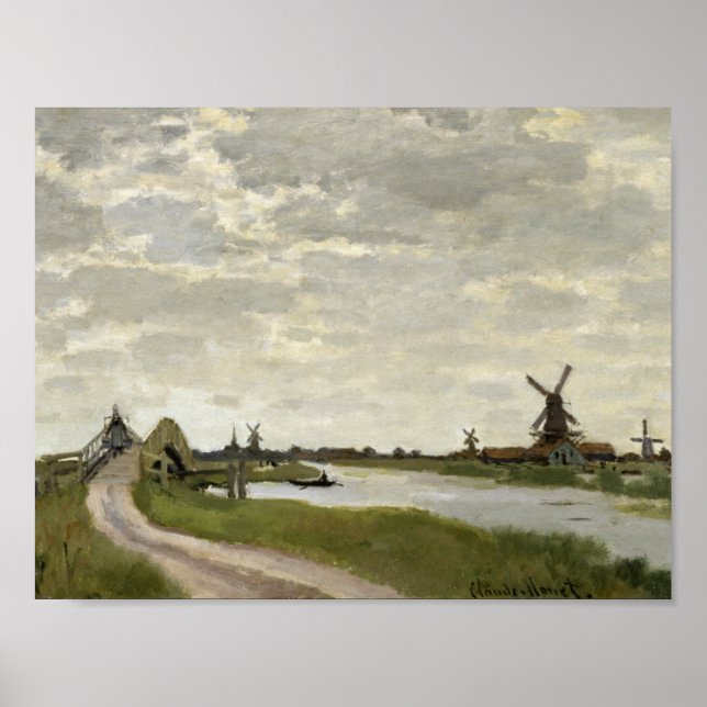 Claude Monet - Windmills Near Zaandam Poster (Front)