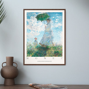 Claude Monet Woman Parasol Madame Her Son 1875 Art Poster