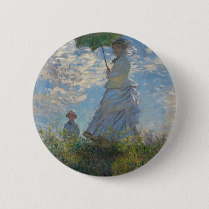 Claude Monet Woman with a Parasol 1875 6 Cm Round Badge