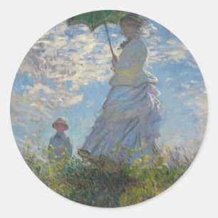 Claude Monet Woman with a Parasol 1875 Classic Round Sticker
