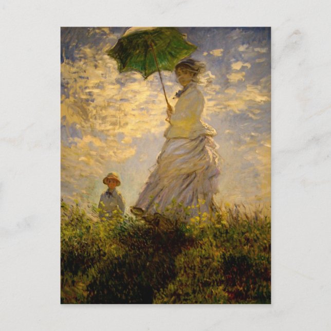 Claude Monet -Woman with a Parasol (1875) Postcard (Front)