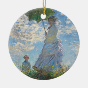 Claude Monet   Woman with a Parasol Ceramic Tree Decoration