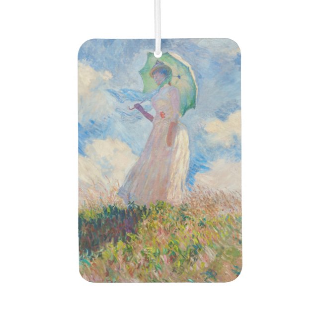 Claude Monet - Woman with a Parasol facing left Car Air Freshener (Front)