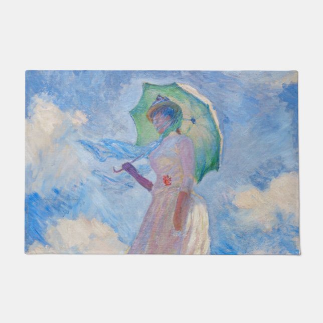 Claude Monet - Woman with a Parasol facing left Doormat (Front)
