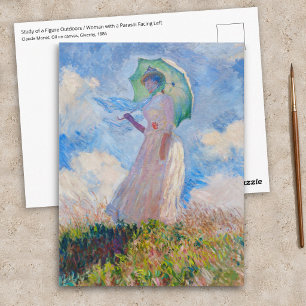 Claude Monet - Woman with a Parasol facing left Postcard