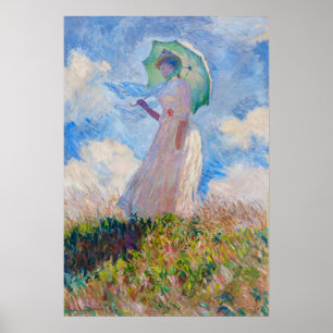 Claude Monet - Woman with a Parasol facing left Poster
