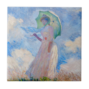 Claude Monet - Woman with a Parasol facing left Tile