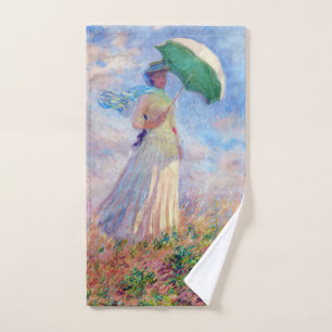 Claude Monet - Woman with a Parasol facing right Bath Towel Set