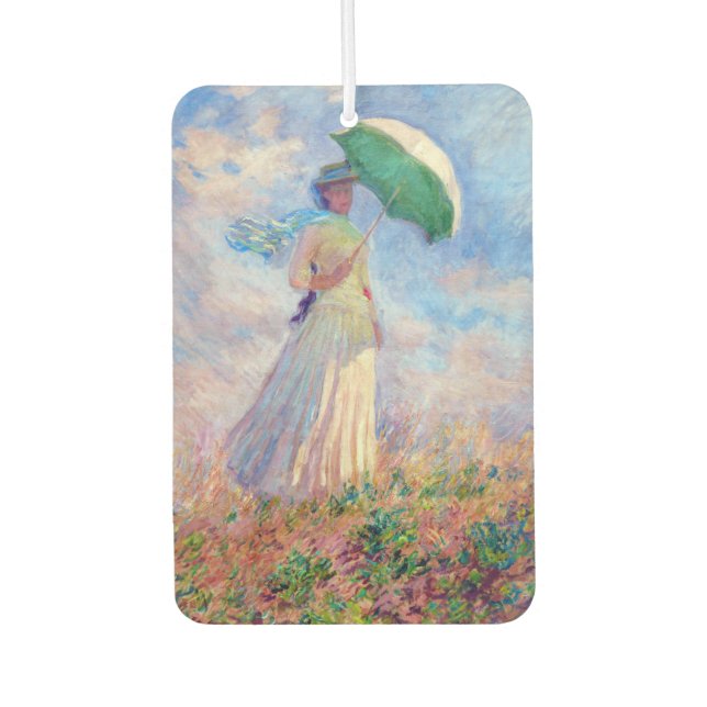 Claude Monet - Woman with a Parasol facing right Car Air Freshener (Front)