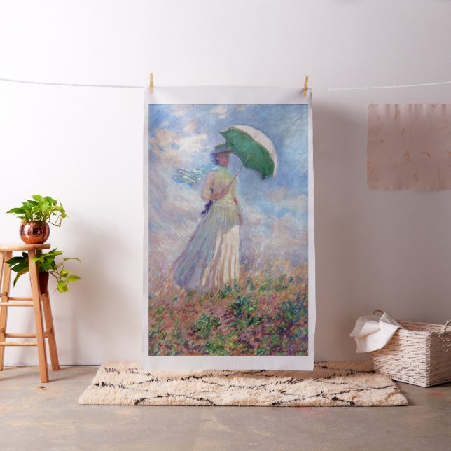 Claude Monet - Woman with a Parasol facing right Fabric (In Situ)