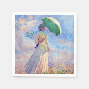 Claude Monet - Woman with a Parasol facing right Napkin