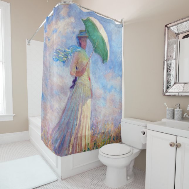 Claude Monet - Woman with a Parasol facing right Shower Curtain (In Situ)