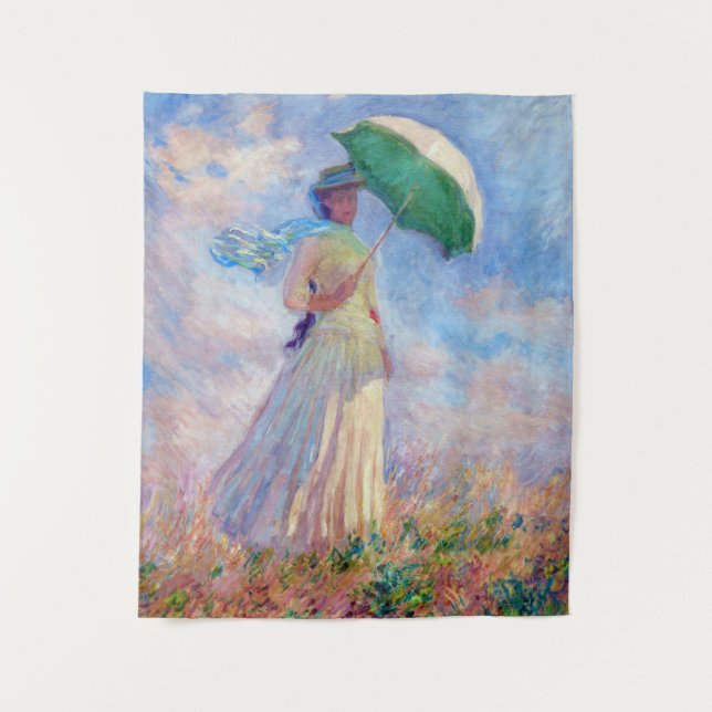 Claude Monet - Woman with a Parasol facing right Tapestry (Front)