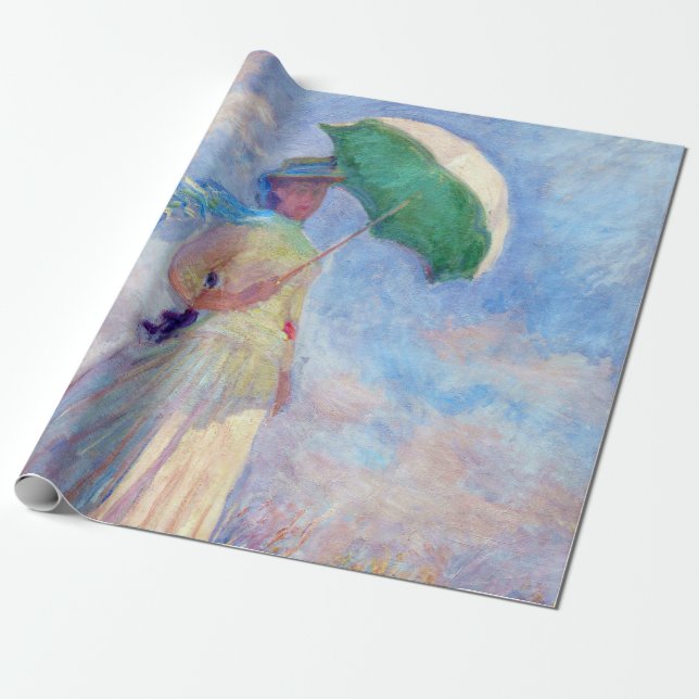 Claude Monet - Woman with a Parasol facing right Wrapping Paper (Unrolled)
