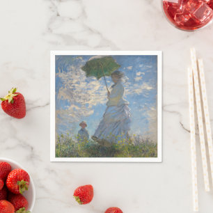 Claude Monet Woman with a Parasol Fine Art Napkin