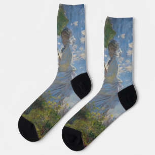 Claude Monet Woman with a Parasol Fine Art Socks