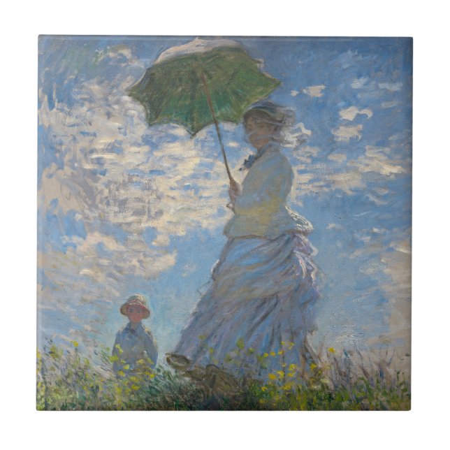 Claude Monet Woman with a Parasol Fine Art Tile (Front)