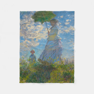 Claude Monet Woman with a Parasol Fleece Blanket