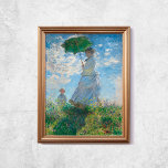 Claude Monet Woman With A Parasol Old Famous Art Poster<br><div class="desc">Poster of Claude Monet,  Woman With A Parasol,  1800s. Old famous painting with a girl in a white dress holding a green umbrella on a garden or hill in an impressionist style. CCO license,  public domain art.</div>