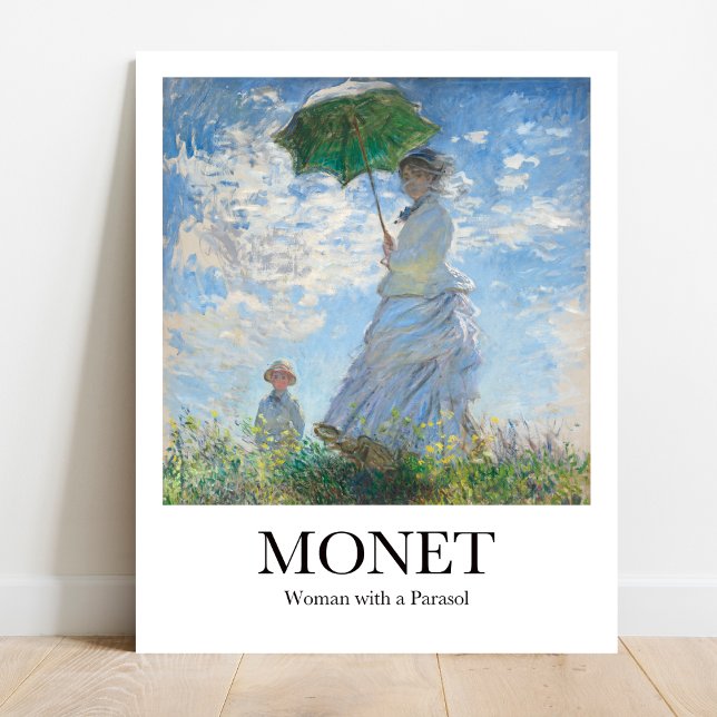 Claude Monet Woman with a Parasol Poster (
Monet Impressionist masterpiece "Woman with Parasol" poster. Vibrant garden scene, mother & child)
