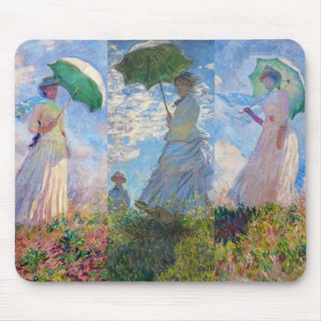 Claude Monet -  Woman with a Parasol serie Mouse Pad (Front)