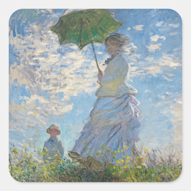 Claude Monet | Woman with a Parasol Square Sticker (Front)