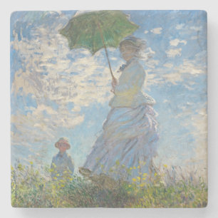 Claude Monet Woman with a Parasol Stone Coaster