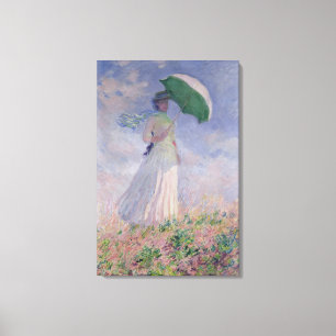 Claude Monet Woman with a Parasol Turned Right Canvas Print