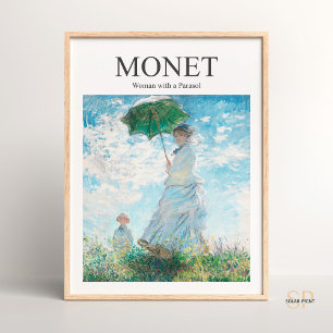 Claude Monet Woman with a Parasol Vintage Painting Poster