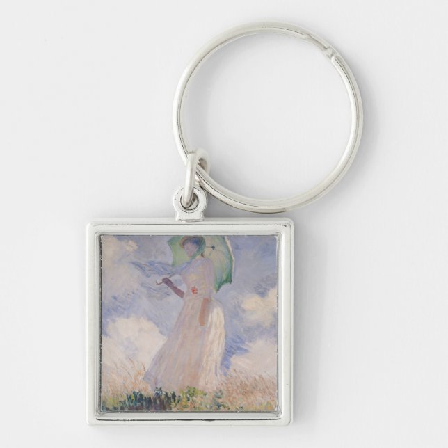 Claude Monet | Woman with Parasol Turned Left Key Ring (Front)