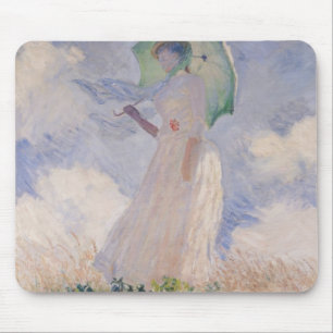 Claude Monet   Woman with Parasol Turned Left Mouse Pad