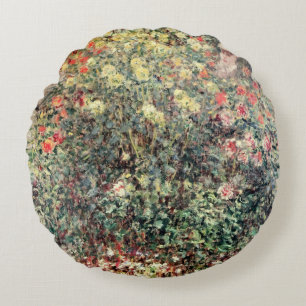 Claude Monet   Women in the Flowers, 1875 Round Cushion