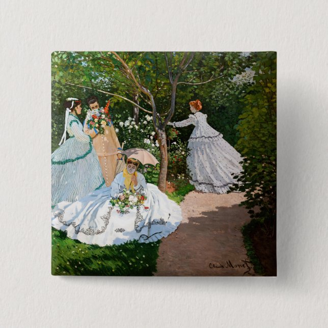 Claude Monet - Women in the Garden 15 Cm Square Badge (Front)