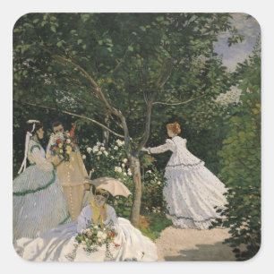Claude Monet Women in the Garden, 1866 Square Sticker