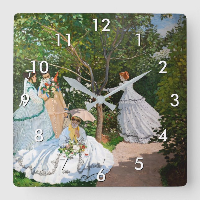 Claude Monet - Women in the Garden Square Wall Clock (Front)