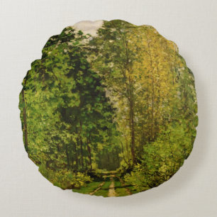 Claude Monet Wooded Path Round Cushion