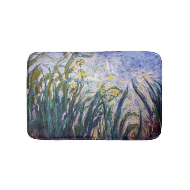 Claude Monet - Yellow and Purple Irises Bath Mat (Front)