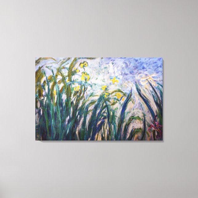 Claude Monet - Yellow and Purple Irises Canvas Print (Front)
