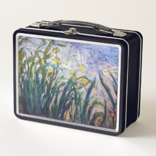 Claude Monet - Yellow and Purple Irises Metal Lunch Box