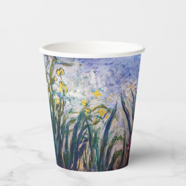 Claude Monet - Yellow and Purple Irises Paper Cups (Front)