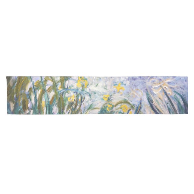 Claude Monet - Yellow and Purple Irises Short Table Runner (Horizontal)