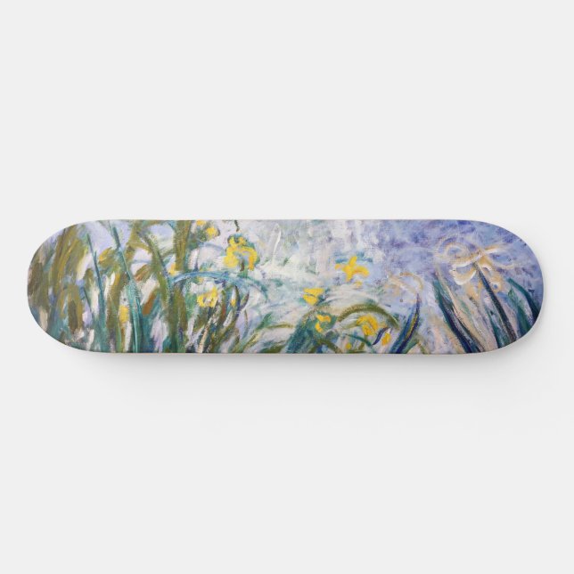 Claude Monet - Yellow and Purple Irises Skateboard (Horz)