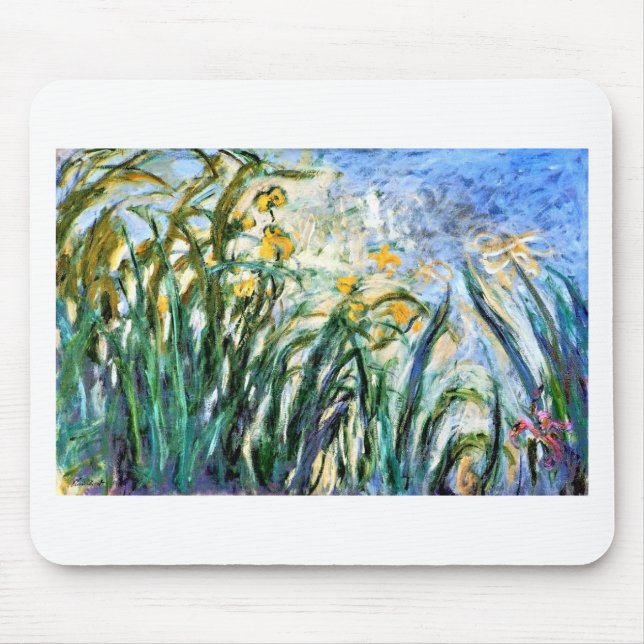 Claude Monet Yellow Irises and Malva 19 Mouse Pad (Front)