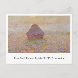 Claude Monet's Grainstack, Sun in the Mist (1891)  Postcard