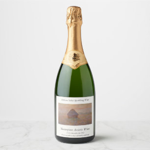 Claude Monet's Grainstack, Sun in the Mist (1891) Sparkling Wine Label